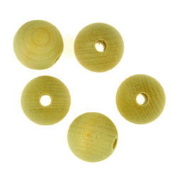 Wooden Beads - Round - Unfinished - 16mm x 5