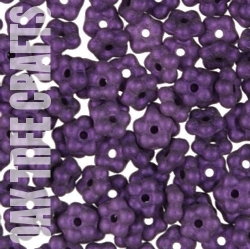 Flower Rondelle - 5mm - Satin - Purple x 50 approx