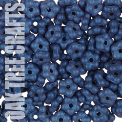 Flower Rondelle - 5mm - Satin - Air Force Blue x 50 approx