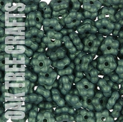 Flower Rondelle - 5mm - Satin - Sea Green x 50 approx