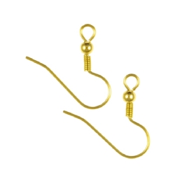 Findings - Gold-Plated Fish Hook Ear Wires x 5 Pairs