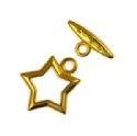 92424 - Findings - Gold-Plated Toggle Clasp - Star (A) x 1