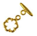 96341 - Findings - Gold-Plated Toggle Clasp - Flower (A) x 1